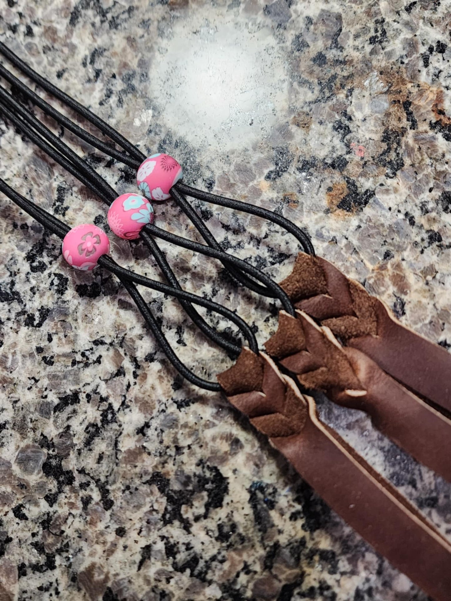 Pre-Orde Black Pink Retro Flower Rope Bungee Strap