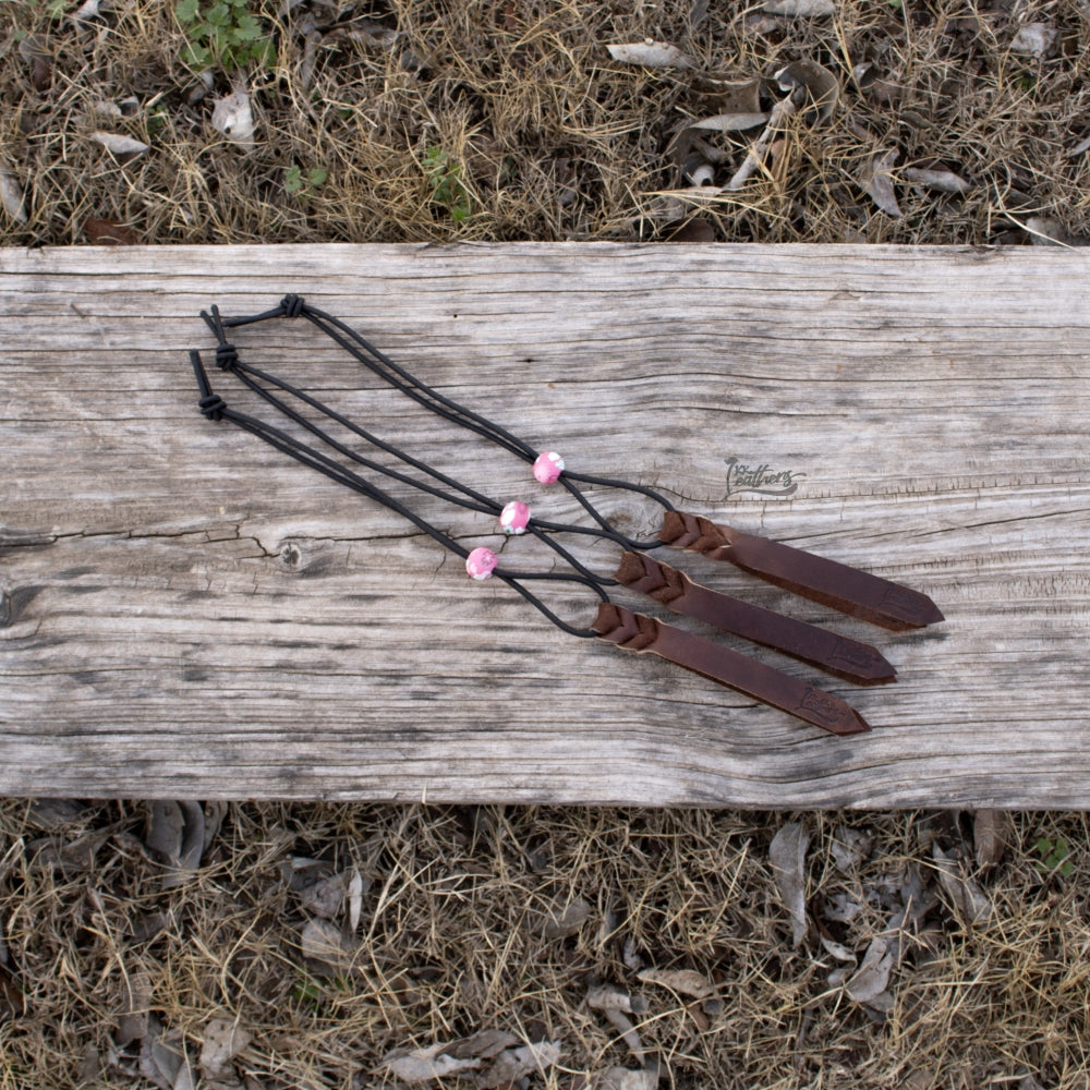 Black Pink Retro Flower Rope Bungee Strap