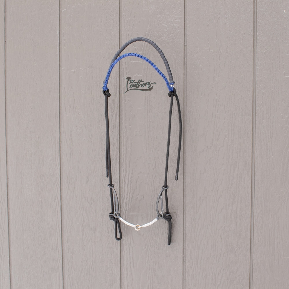 Royal Blue Weighted Draw Bit Browband Headstall