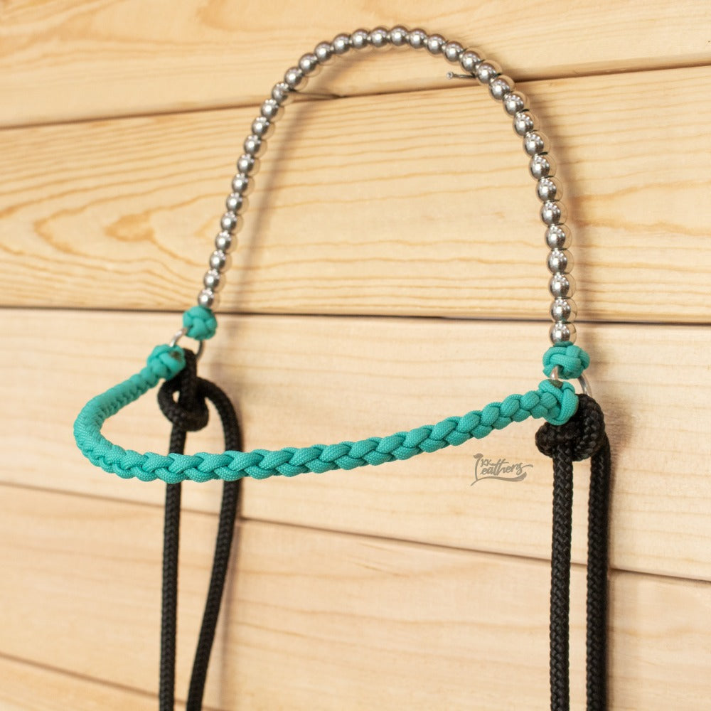 Stainless Steel Beaded Paracord Browband Draw Bit Headstall
