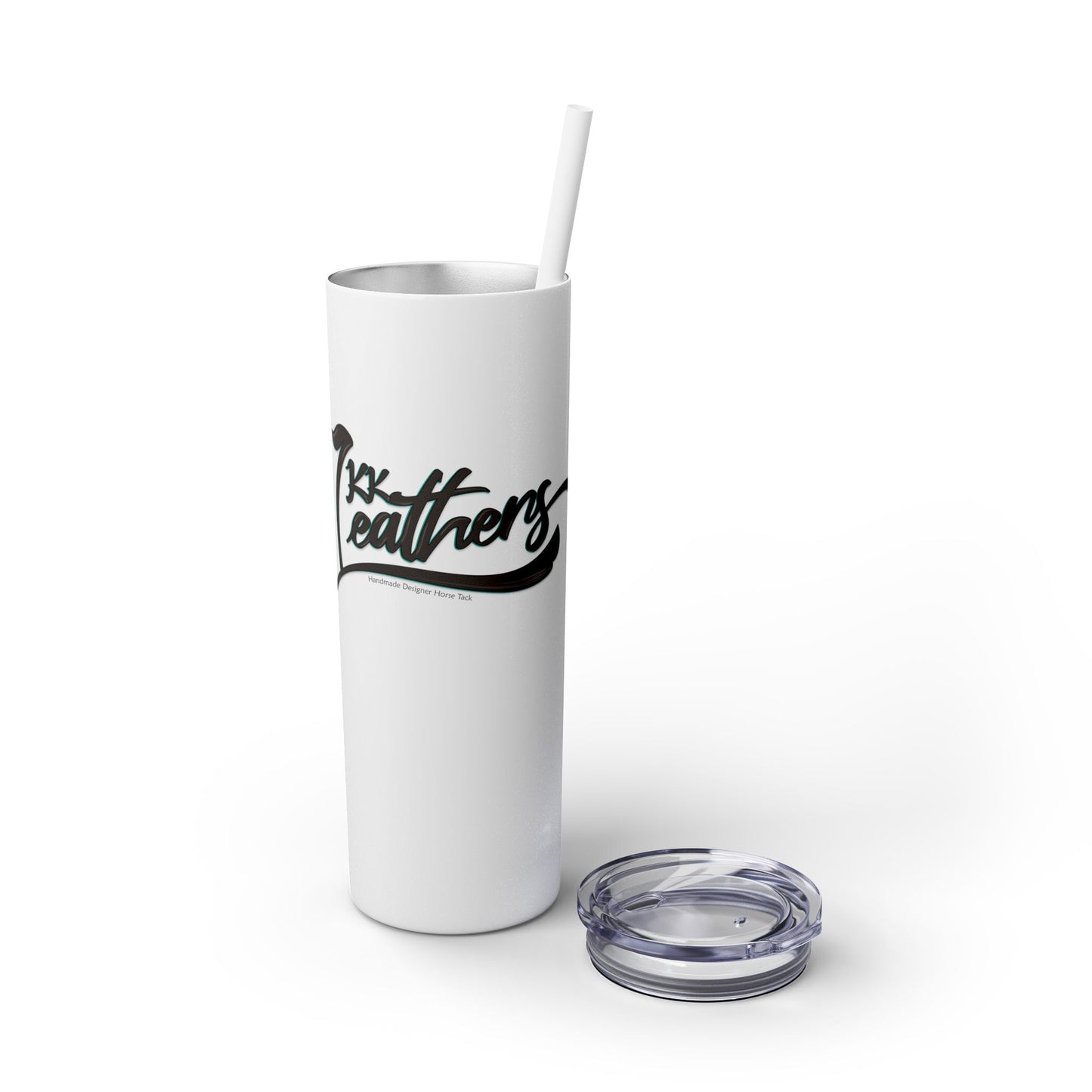 KK Leathers Glitter Skinny 20oz  Tumbler with Straw