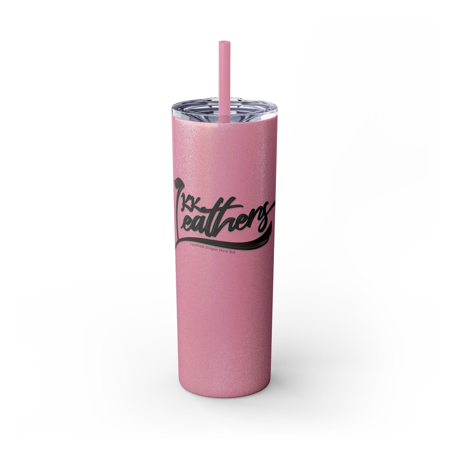 KK Leathers Glitter Skinny 20oz  Tumbler with Straw