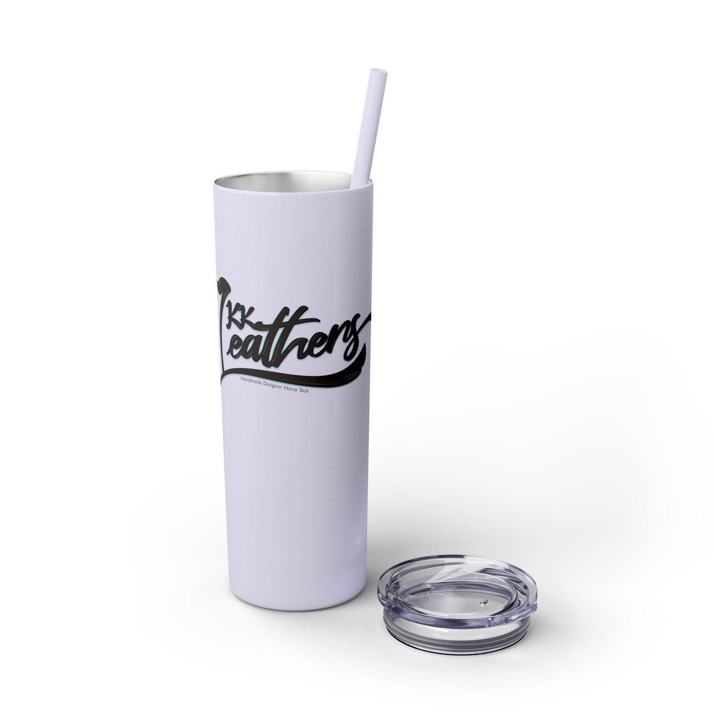 KK Leathers Glitter Skinny 20oz  Tumbler with Straw