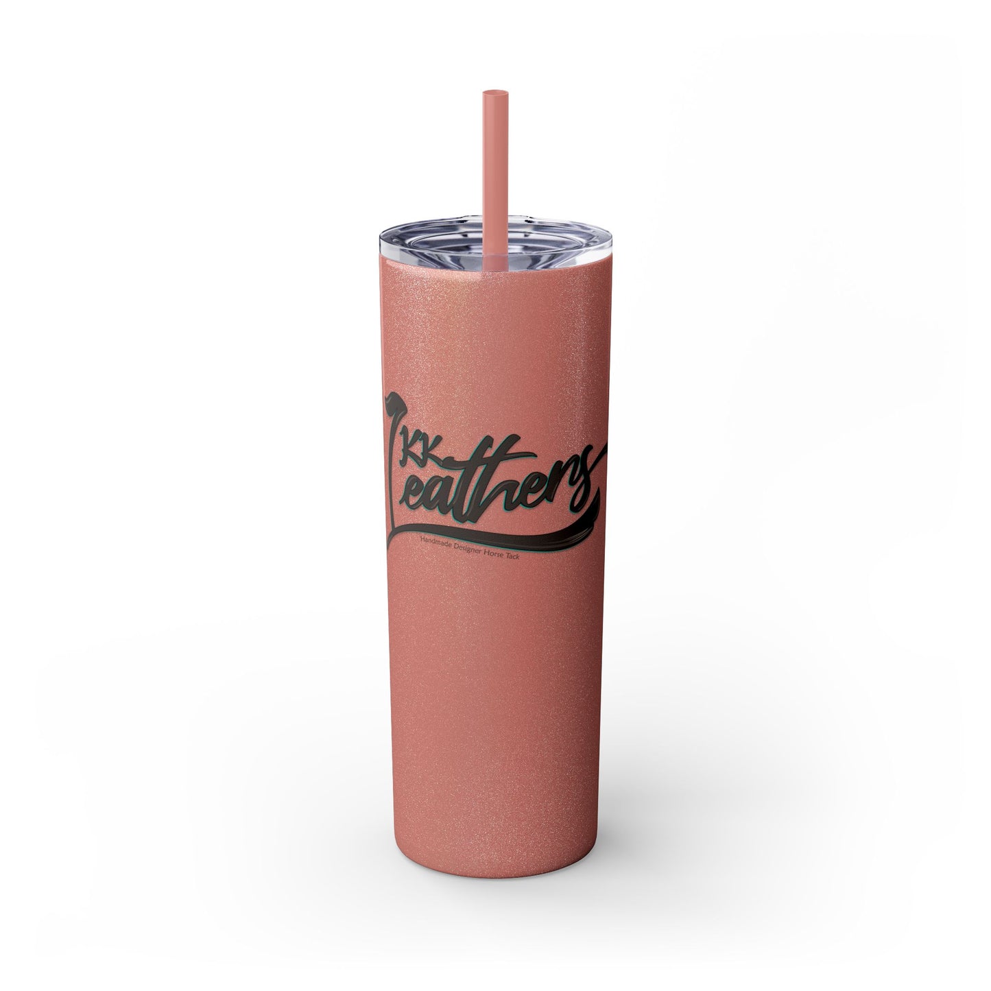 KK Leathers Glitter Skinny 20oz  Tumbler with Straw