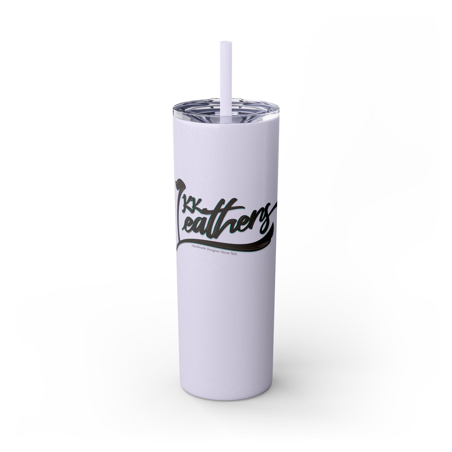 KK Leathers Glitter Skinny 20oz  Tumbler with Straw