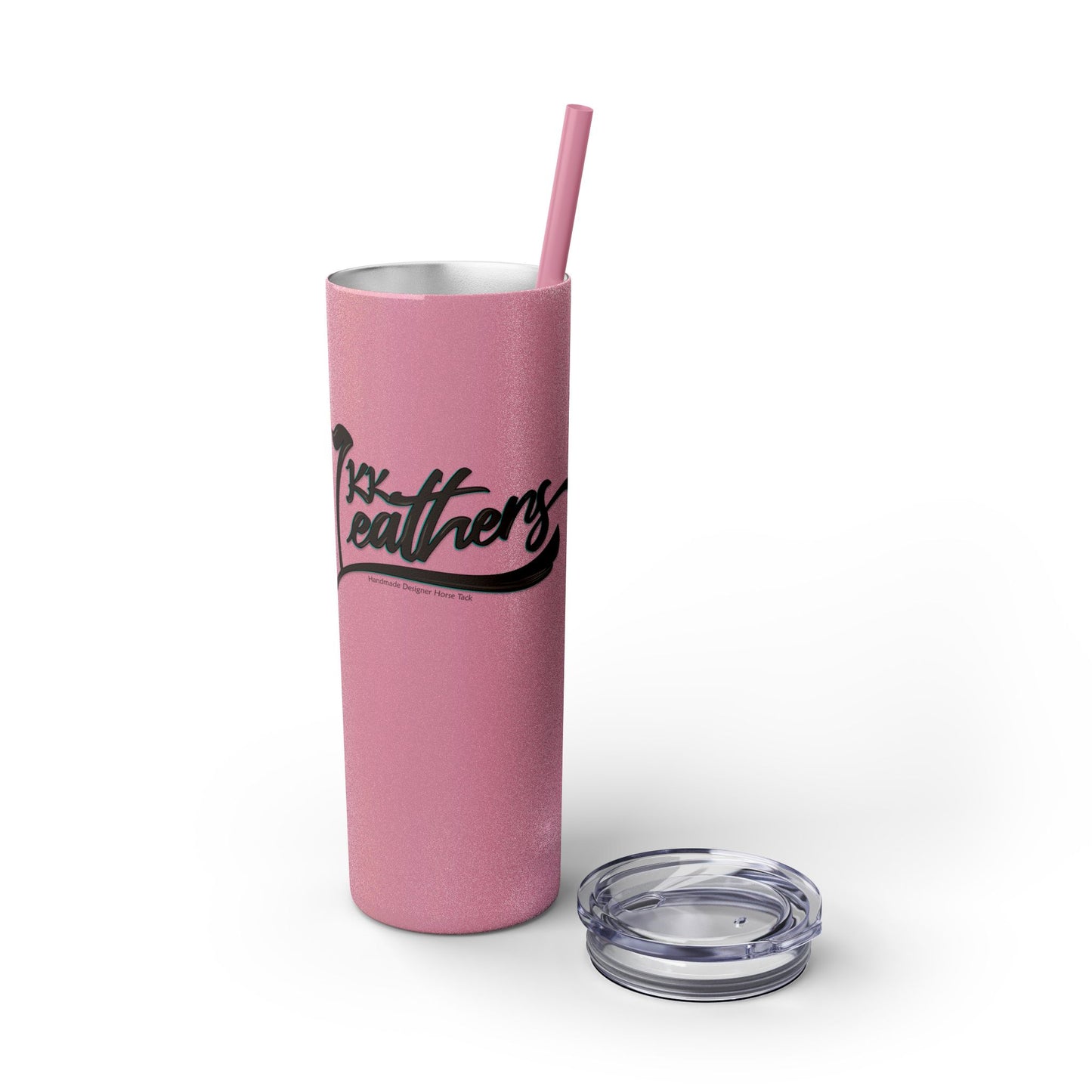 KK Leathers Glitter Skinny 20oz  Tumbler with Straw