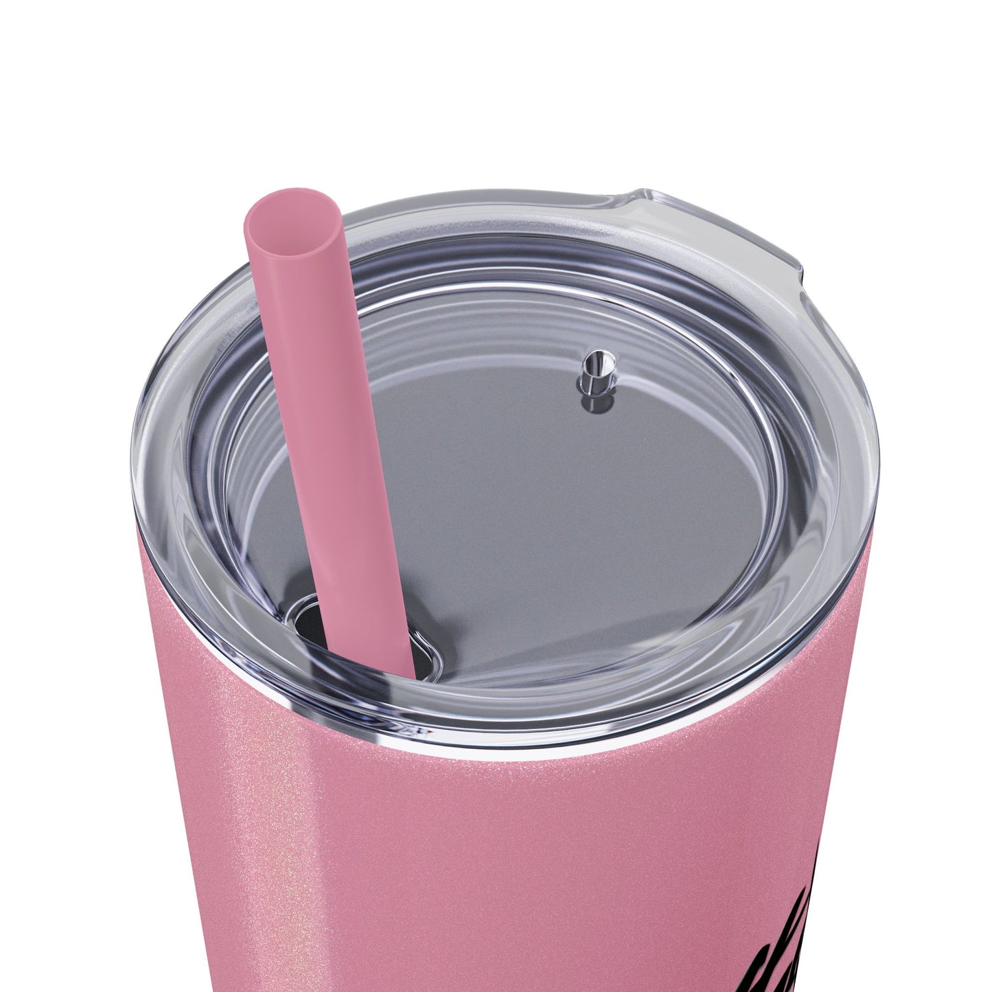 KK Leathers Glitter Skinny 20oz  Tumbler with Straw