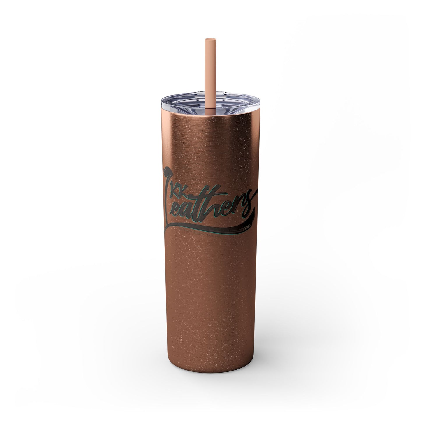 KK Leathers Glitter Skinny 20oz  Tumbler with Straw