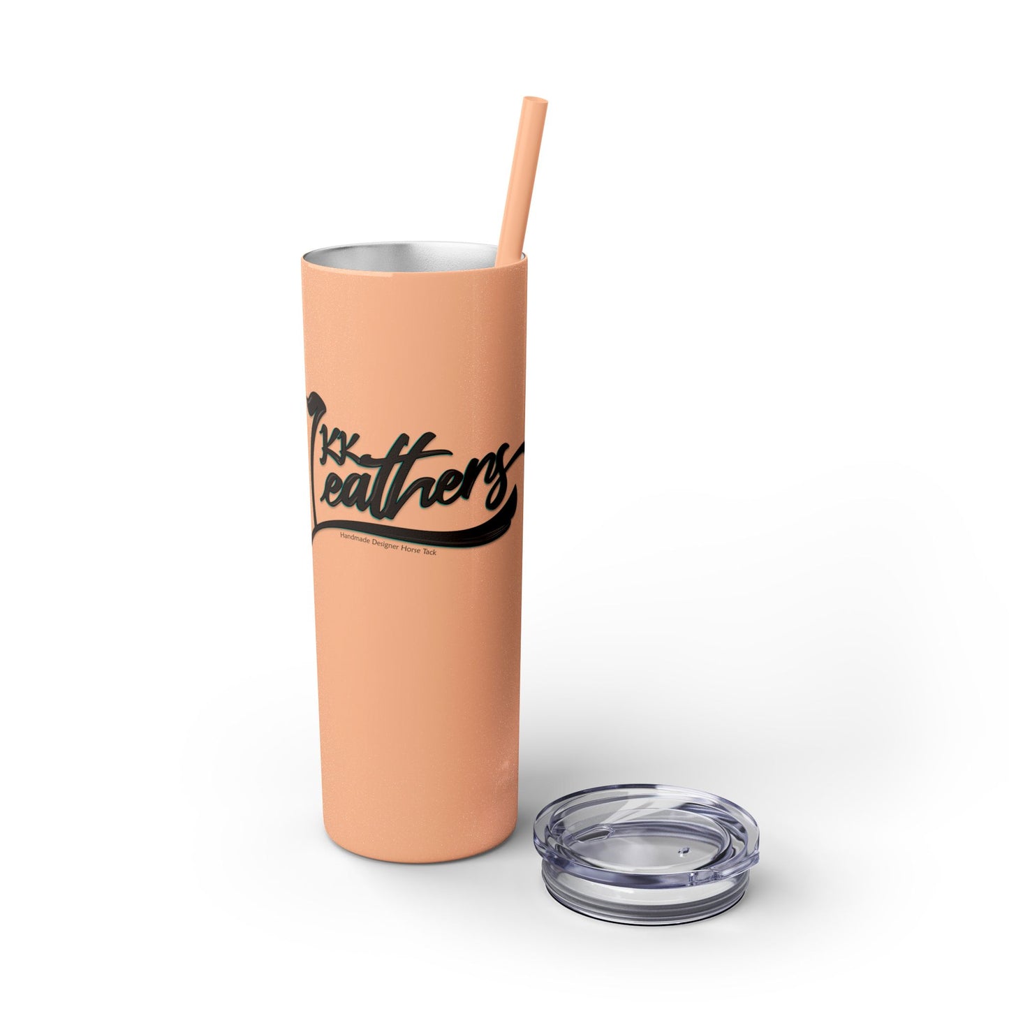 KK Leathers Glitter Skinny 20oz  Tumbler with Straw