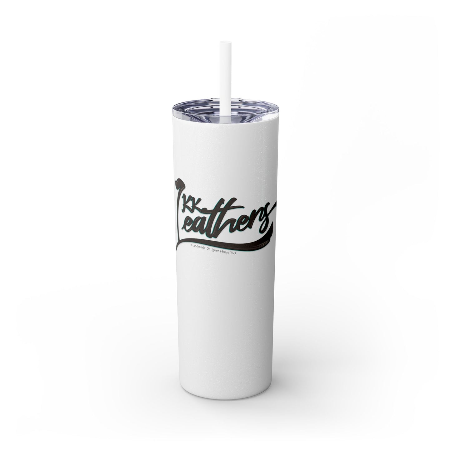 KK Leathers Glitter Skinny 20oz  Tumbler with Straw