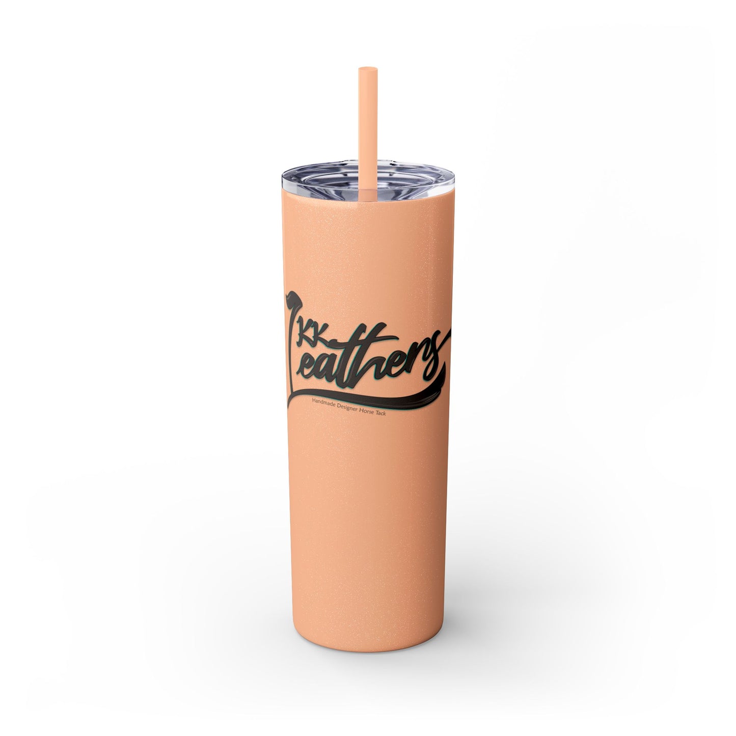 KK Leathers Glitter Skinny 20oz  Tumbler with Straw