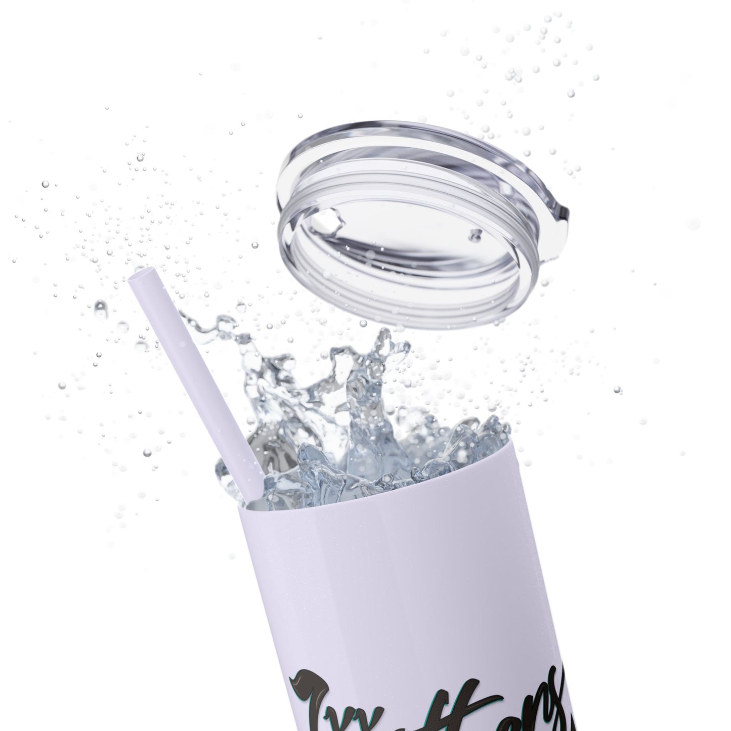 KK Leathers Glitter Skinny 20oz  Tumbler with Straw