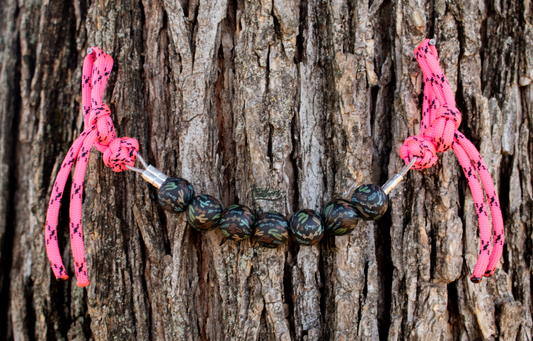 Neon Pink Western Cactus Silicone Beaded Curb Strap