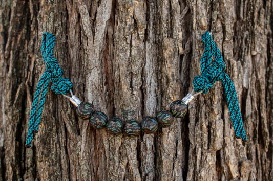 Turquoise Western Cactus Silicone Beaded Curb Strap