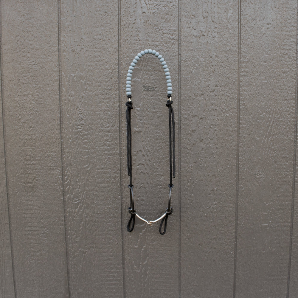 Light Grey Silicone Beaded Draw Bit Headstall