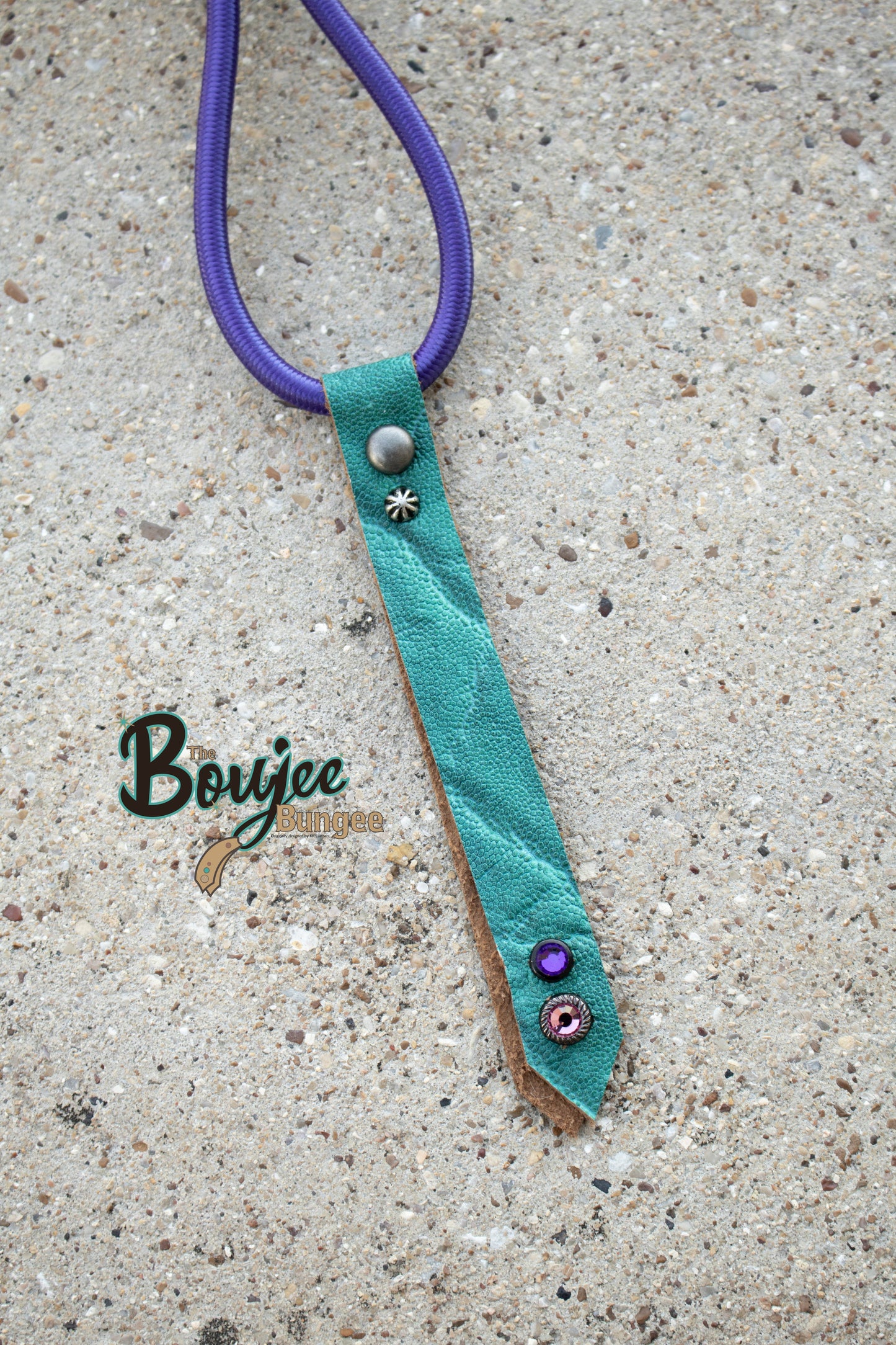 Purple Turquoise Elephant Boujee Bungee Bridle and Rope Strap