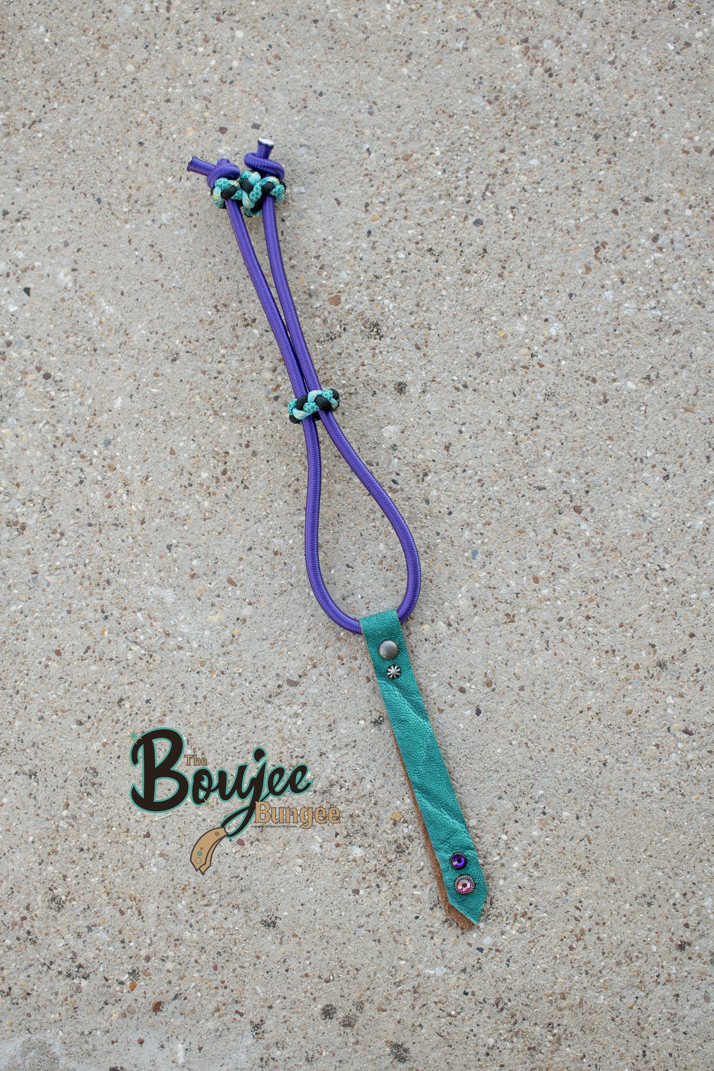 Purple Turquoise Elephant Boujee Bungee Bridle and Rope Strap