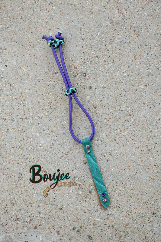 Purple Turquoise Elephant Boujee Bungee Bridle and Rope Strap