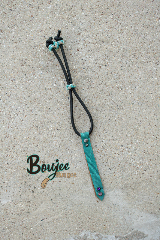 Black Turquoise Elephant Boujee Bungee Bridle and Rope Strap