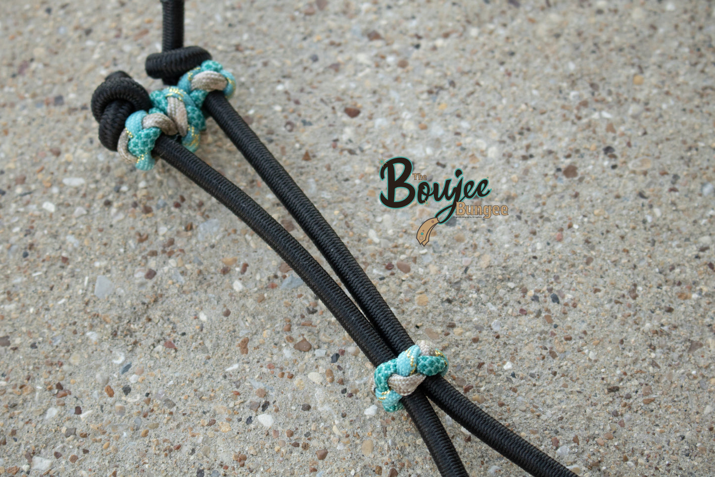 Black Turquoise Elephant Boujee Bungee Bridle and Rope Strap