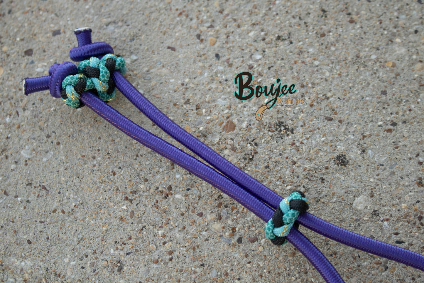 Purple Turquoise Elephant Boujee Bungee Bridle and Rope Strap