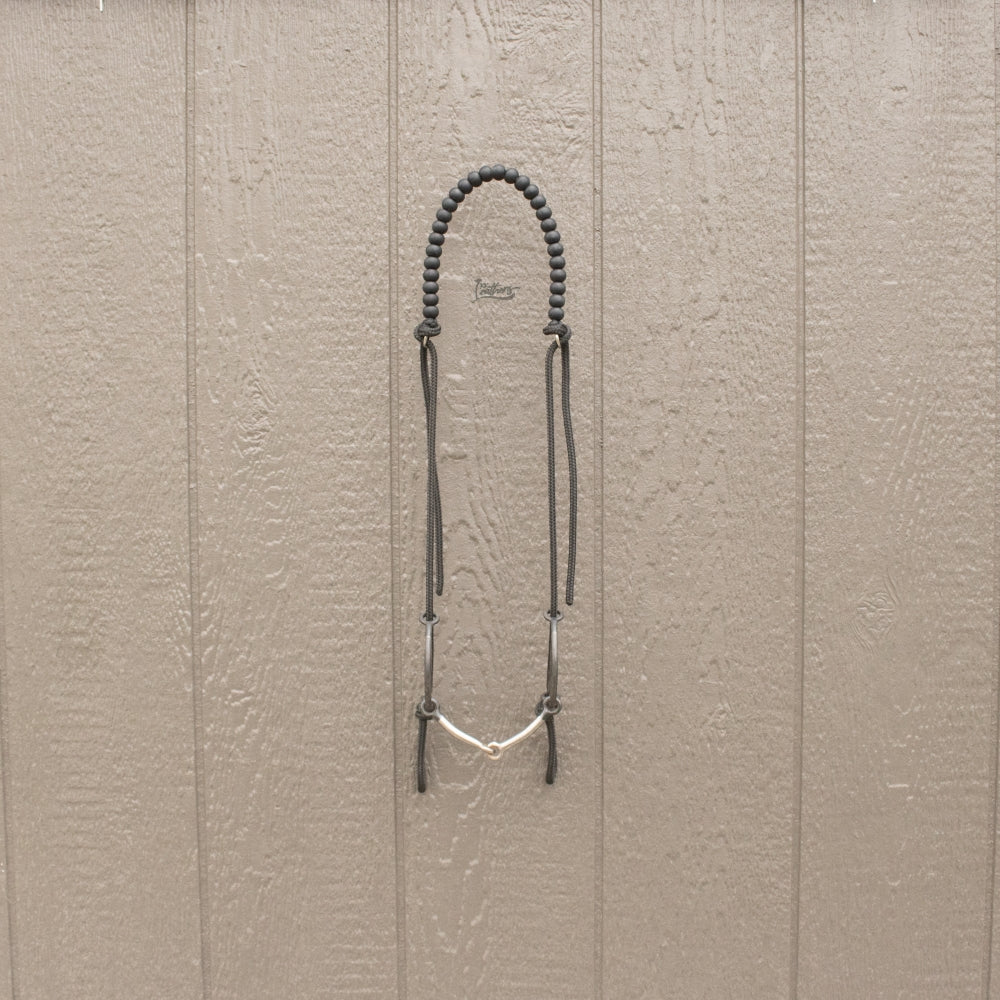 Black Silicone Beaded Draw Bit Headstall