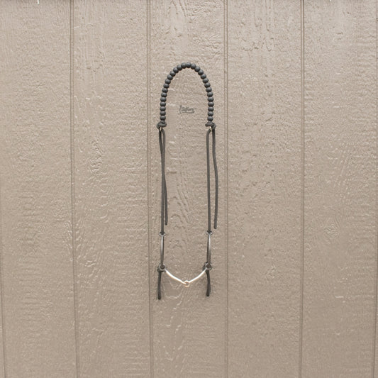 Black Silicone Beaded Draw Bit Headstall