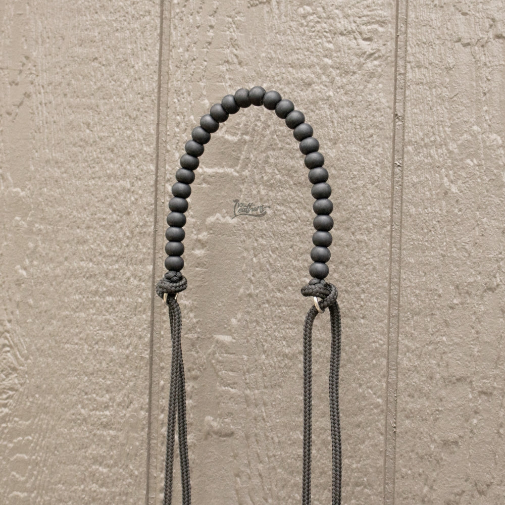 Black Silicone Beaded Draw Bit Headstall