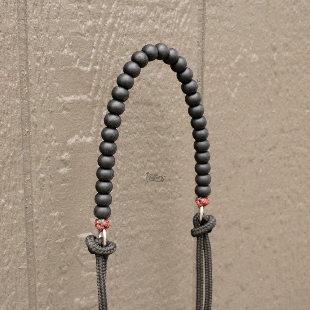Red Black Silicone Beaded Draw Bit Headstall