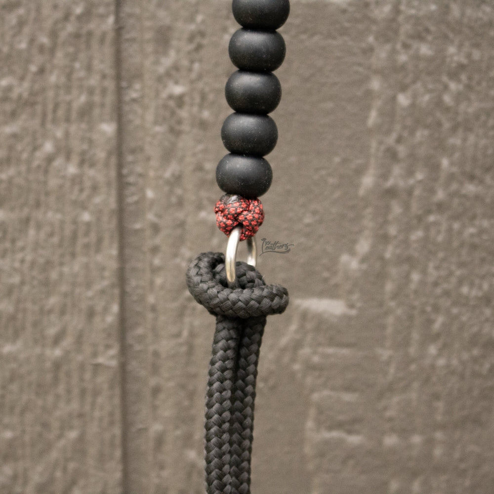 Red Black Silicone Beaded Draw Bit Headstall