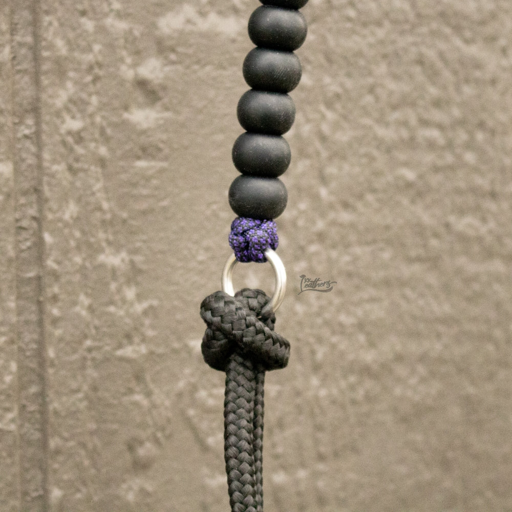 Purple Black Silicone Beaded Draw Bit Headstall