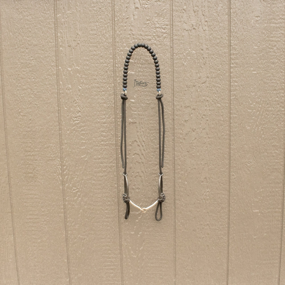 Mermaid Black Silicone Beaded Draw Bit Headstall