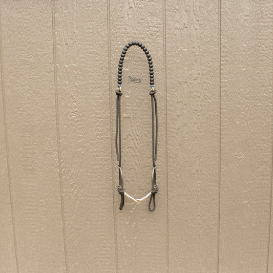 Mermaid Black Silicone Beaded Draw Bit Headstall