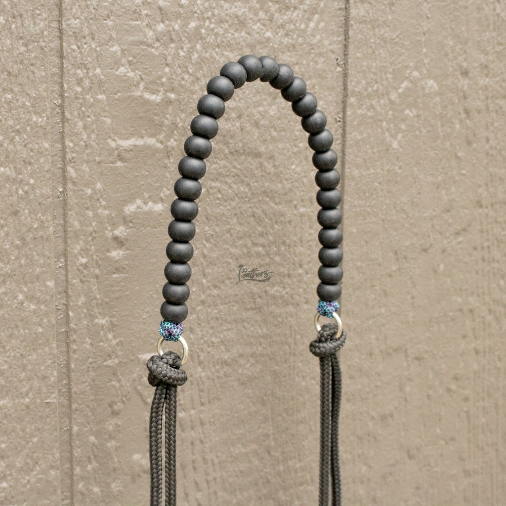 Mermaid Black Silicone Beaded Draw Bit Headstall