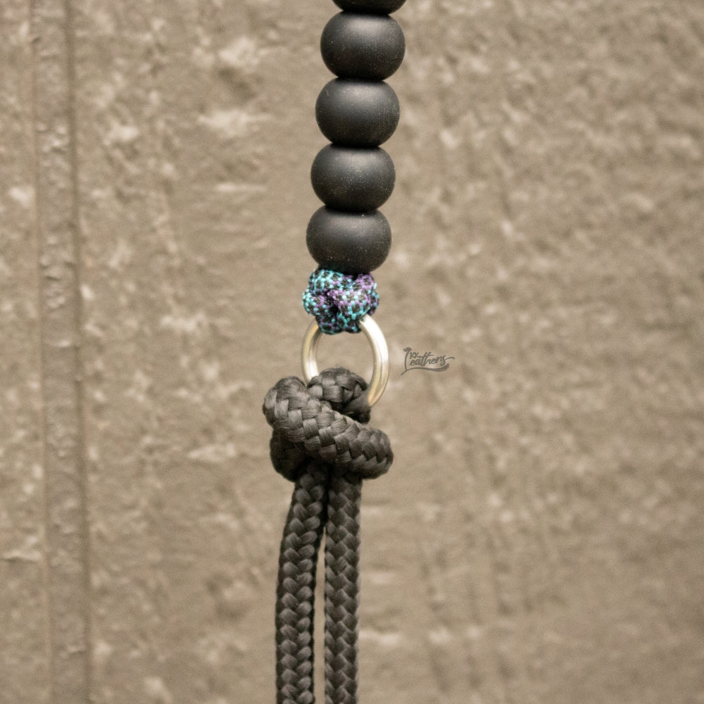 Mermaid Black Silicone Beaded Draw Bit Headstall