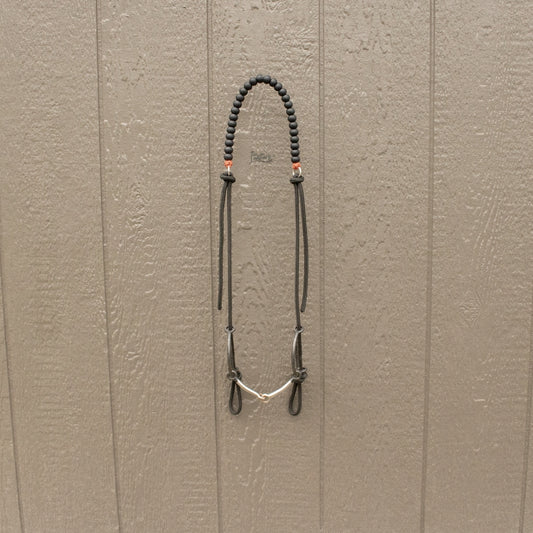 Orange Black Silicone Beaded Draw Bit Headstall