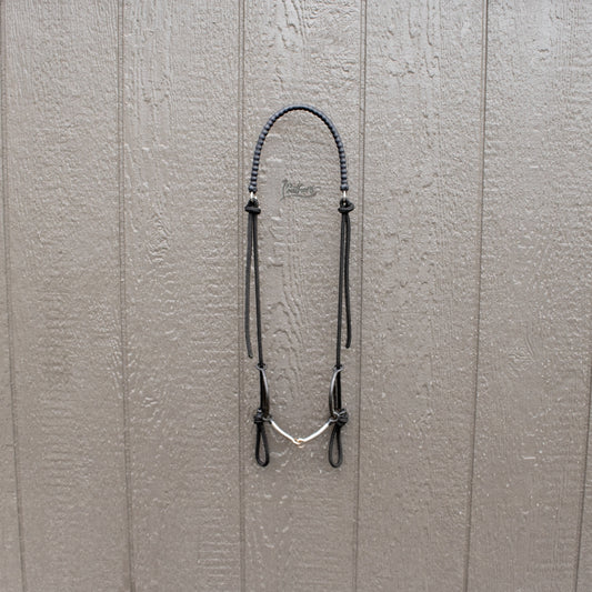 Black Beaded Draw Bit Headstall