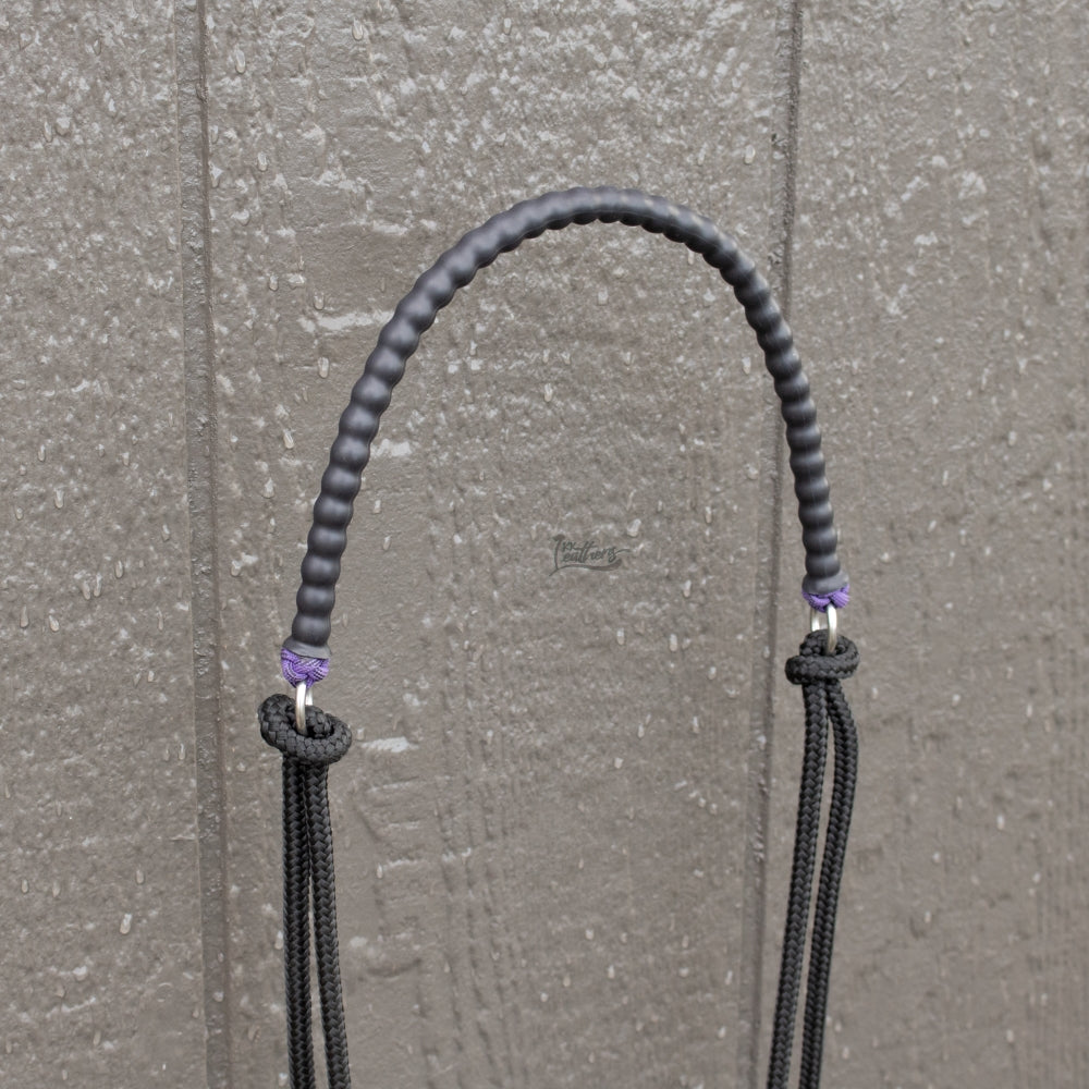 Black Purple Beaded Draw Bit Headstall