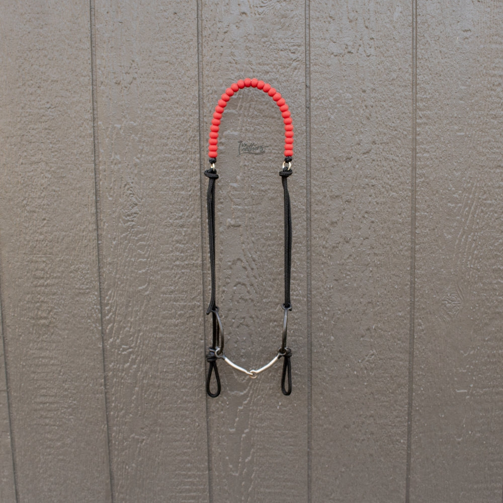 Red Silicone Beaded Draw Bit Headstall