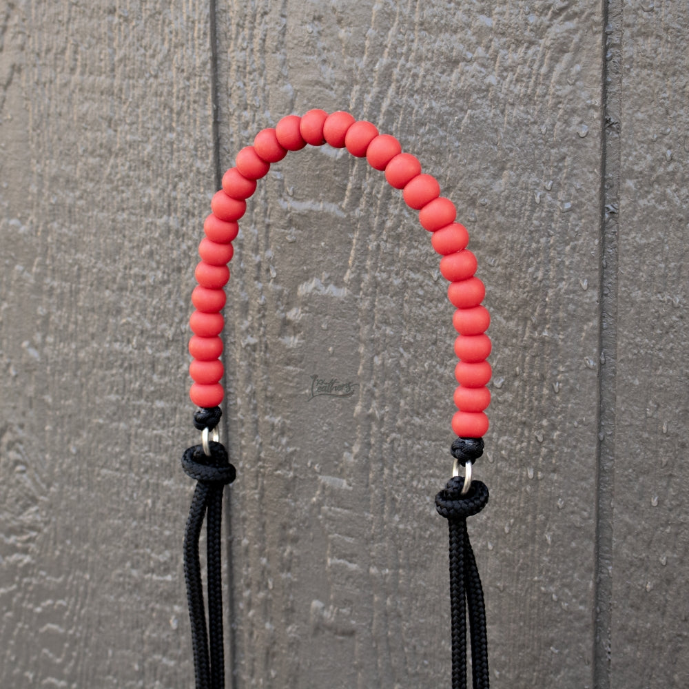 Red Silicone Beaded Draw Bit Headstall