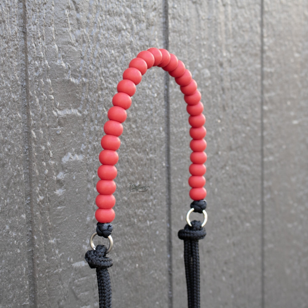 Red Silicone Beaded Draw Bit Headstall