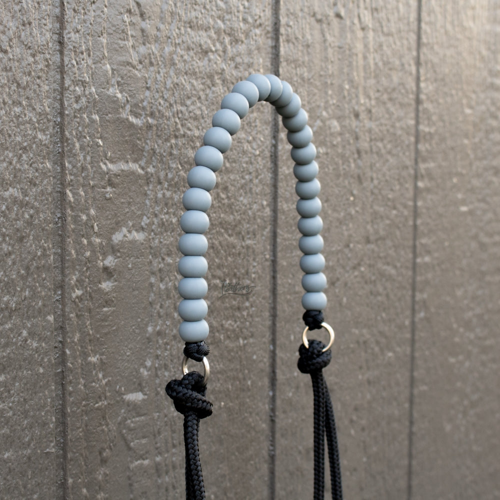 Light Grey Silicone Beaded Draw Bit Headstall