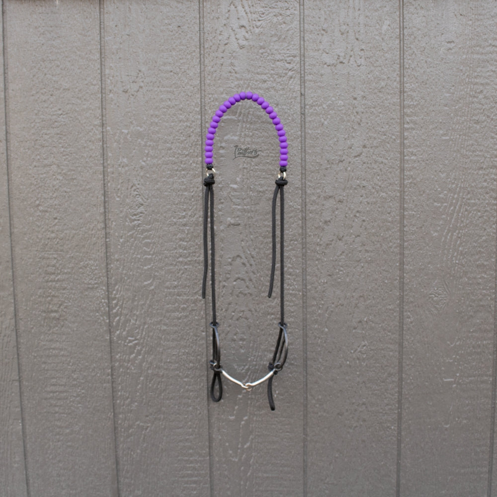 Purple Silicone Beaded Draw Bit Headstall