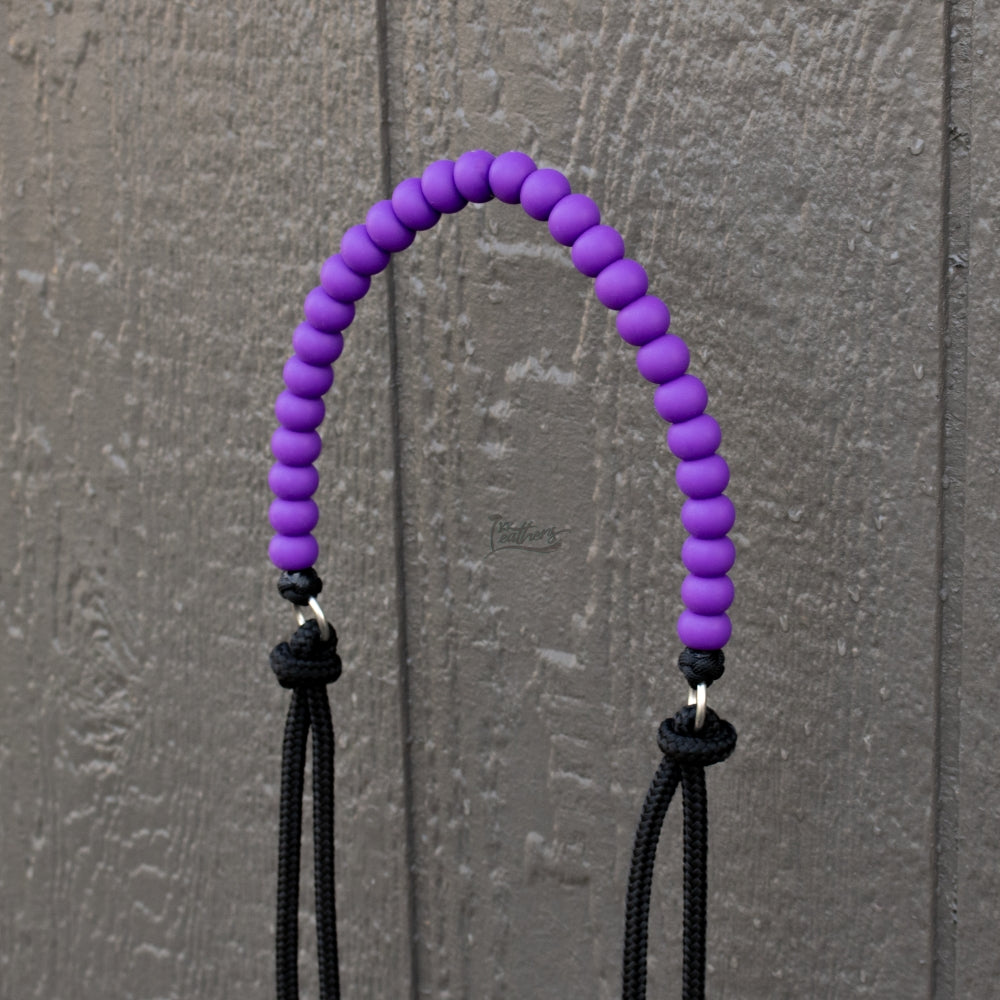 Purple Silicone Beaded Draw Bit Headstall