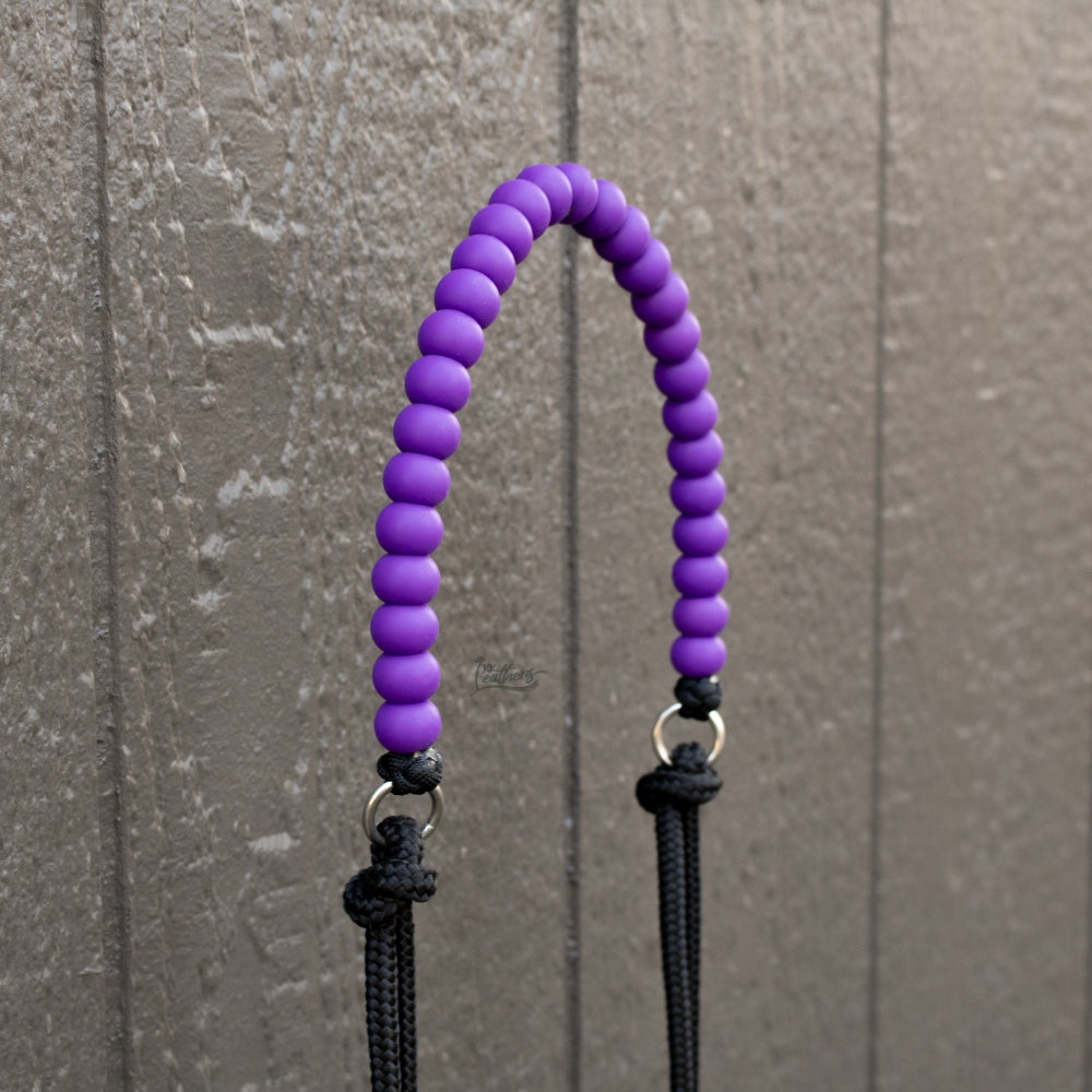 Purple Silicone Beaded Draw Bit Headstall