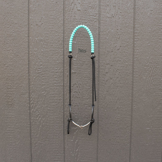 Turquoise Silicone Beaded Draw Bit Headstall