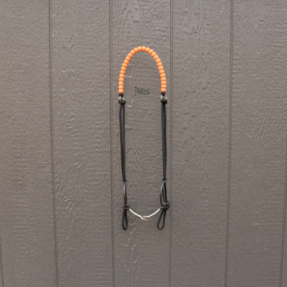 Orange Silicone Beaded Draw Bit Headstall
