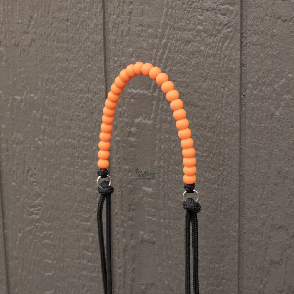 Orange Silicone Beaded Draw Bit Headstall
