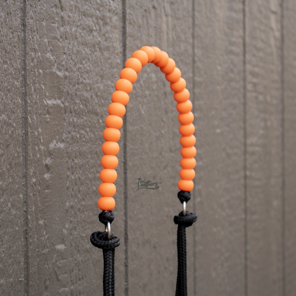 Orange Silicone Beaded Draw Bit Headstall