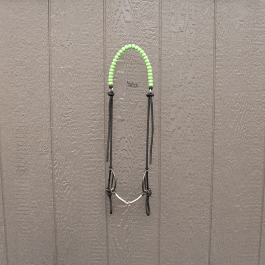 Lime Green Glitter Silicone Beaded Draw Bit Headstall